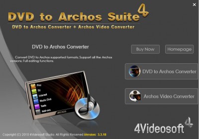 4Videosoft DVD to Archos Suite 4.1.26 screenshot