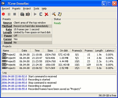 7Cove DemoRec 1.1.95 screenshot