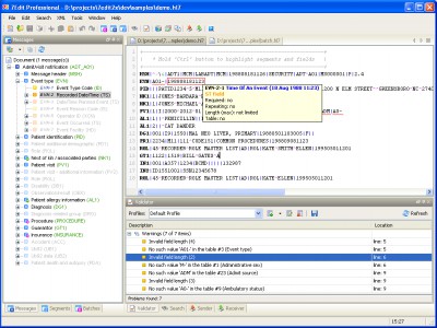 7Edit (HL7 browser/editor) 2.0 screenshot