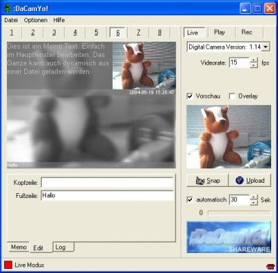 :DaCamYo! - Webcam Software 1.7.0 screenshot