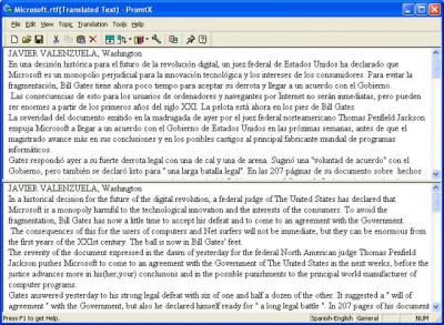 @promt Express Translator English Spanish 7.0 screenshot