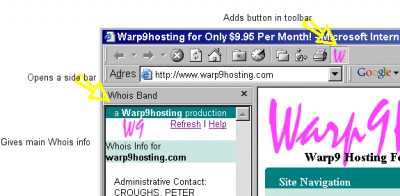A Warp9 Whois Plugin 1.6 screenshot