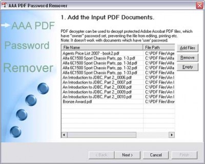 AAA PDF Password Remover 2.00 screenshot