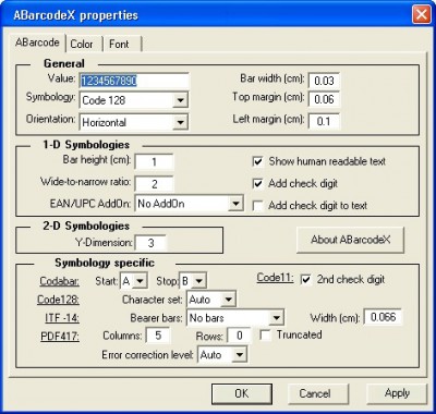 ABarCode ActiveX Control 1.1.2 screenshot