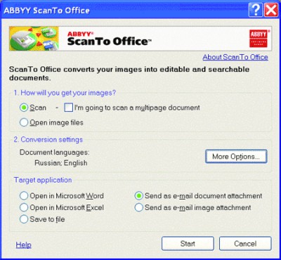 ABBYY ScanTo Office 1.0 screenshot