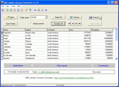 ABC Amber Access Converter 4.10 screenshot