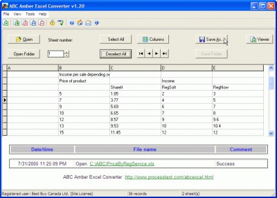 ABC Amber Excel Converter 4.26 screenshot