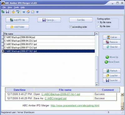 ABC Amber IPD Merger 2.06 screenshot