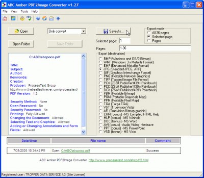 ABC Amber PDF2Image Converter 3.04 screenshot