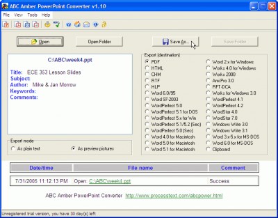 ABC Amber PowerPoint Converter 3.04 screenshot