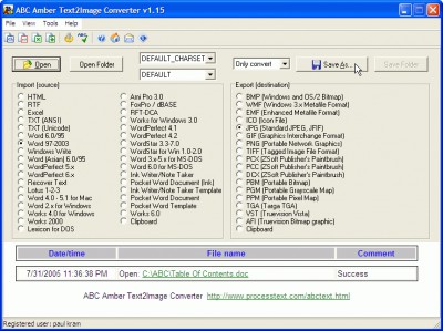 ABC Amber Text2Image Converter 4.05 screenshot