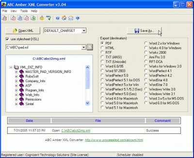 ABC Amber XML Converter 6.03 screenshot