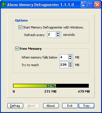 Abexo Memory Defragmenter 1.1.1 screenshot