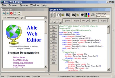 Able Web Editor Demo 1.0.2 screenshot