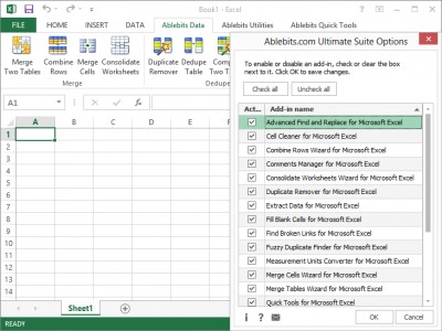 Ablebits.com Ultimate Suite for Excel 2016.1.12 screenshot