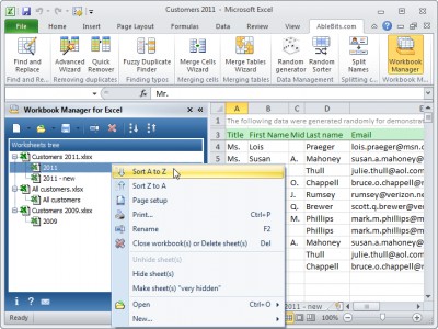 Ablebits.com Workbook Manager for Excel 1.0.4 screenshot