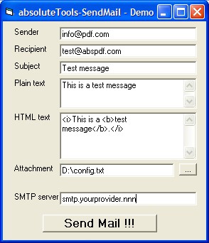 absoluteTools-SendMail 1.2.3 screenshot