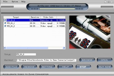 ACCEL - Video to Zune Converter 2008.243 screenshot