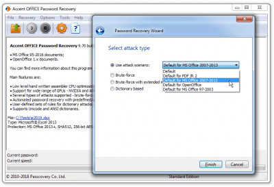 Accent OFFICE Password Recovery 9.7 screenshot