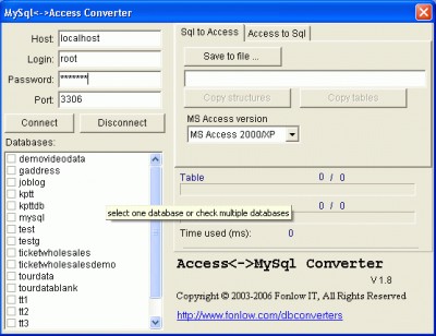 Access-MySql Converter 1.7 screenshot