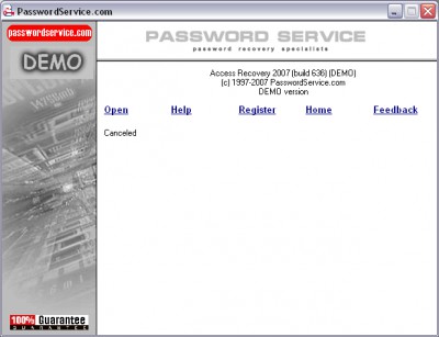 Access Recovery 2007 screenshot