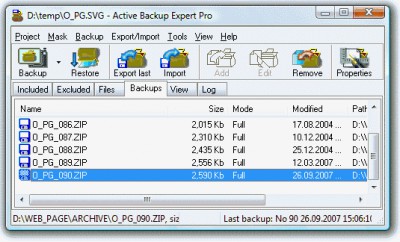 Active Backup Expert 2.11 screenshot