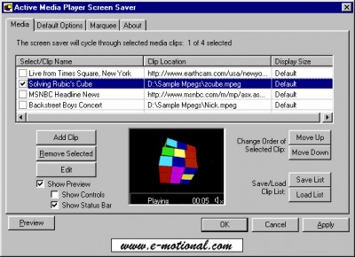 Active Media Player Screen Saver 3.0 screenshot