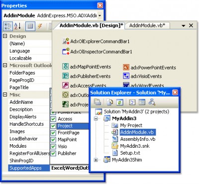 Add-in Express 2 .NET Edition 2.4 screenshot