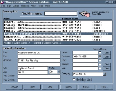 Address Database Standard 3.4 screenshot