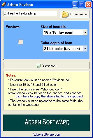 Adsen FavIcon 1.26 screenshot