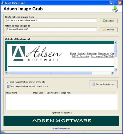 Adsen Image Grab 1.3 screenshot