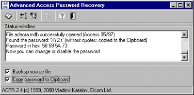 Advanced Access Password Recovery 2.5 screenshot
