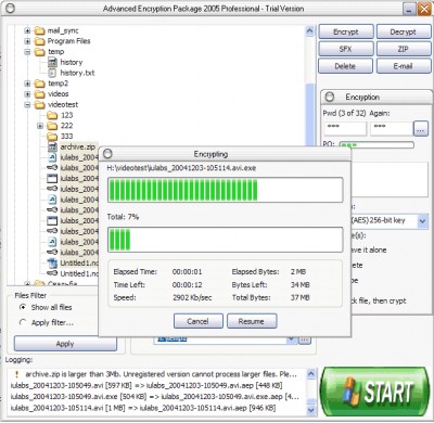 Advanced Encryption Package 2006 Professional 4.4.12 screenshot