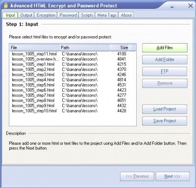 Advanced HTML Encrypt and Password Protect 1.09 screenshot