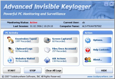 Advanced Invisible Keylogger 2.3.2.3182 screenshot