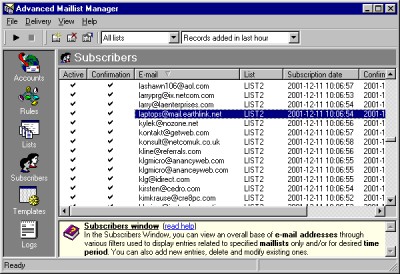 Advanced Maillist Manager 1.0 screenshot