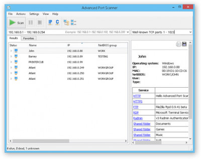 Advanced Port Scanner 2.5.3869 screenshot