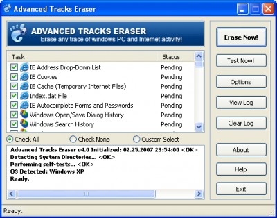 Advanced Tracks Eraser 4.4 screenshot