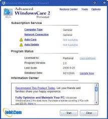Advanced WindowsCare Personal 2.72 screenshot