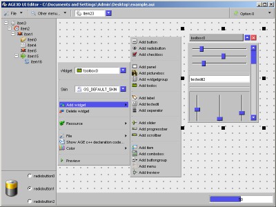 AGE UI Editor 1.0.0.0 screenshot