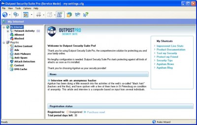 Agnitum Outpost Security Suite Pro (64-bit) 9.2 screenshot