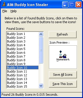 AIM Buddy Icon Stealer 1.2.5 screenshot