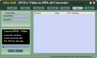 AliceSoft DVD and Any Video to MP4 all 9.99 screenshot