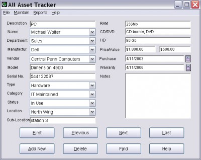 All Asset Tracker 1.3 screenshot