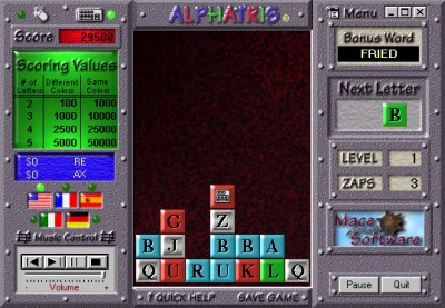 Alphatris 3.0 screenshot