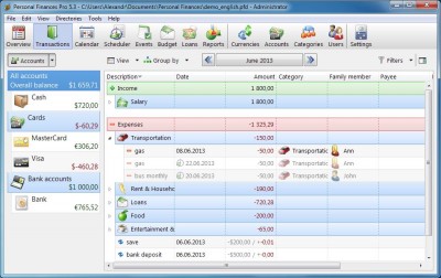 Alzex Personal Finance Free 5.9 screenshot
