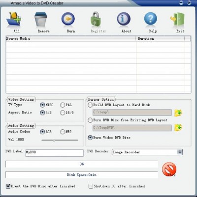 Amadis FLV to DVD Creator 3.8.8 screenshot