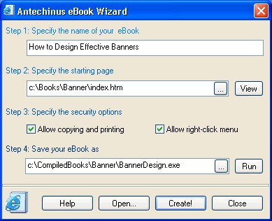 Antechinus eBook Wizard 3.2 screenshot