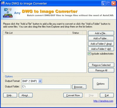 AnyDWG DWG to JPG Converter 2005.5 screenshot