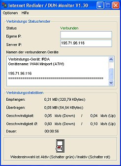 AOL/DFÜ/DSL-Redialer&SpeedMonitor 1.29 screenshot